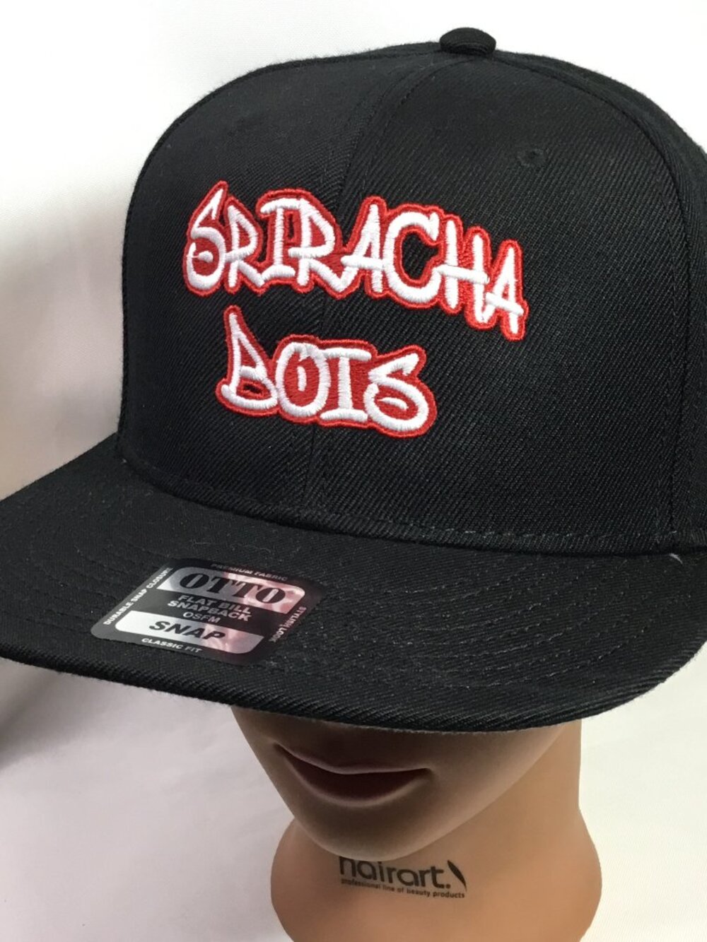 NWT SRIRACHA Bois Embroidered Red Black Snapback
